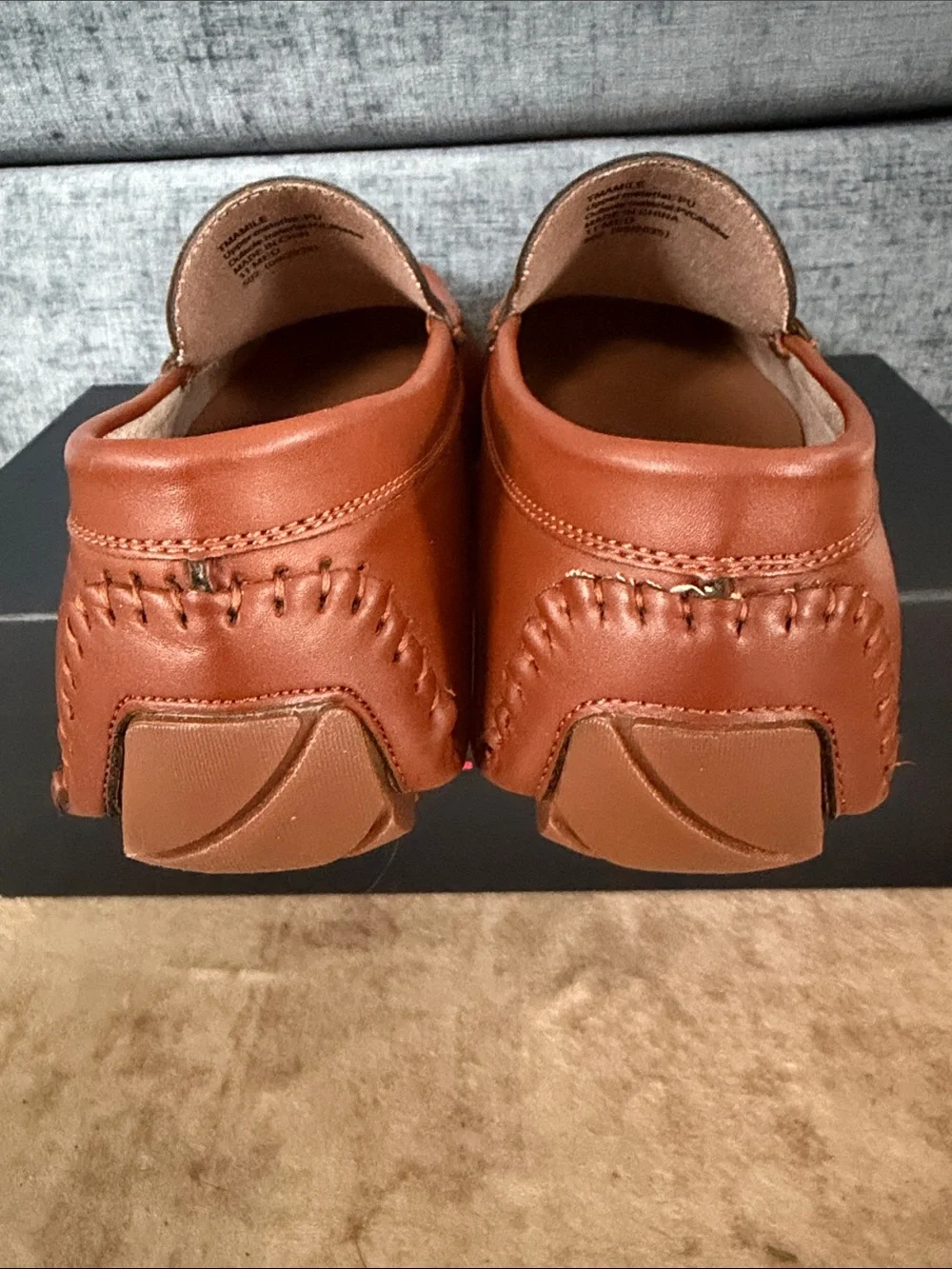 Tommy Hilfiger Men's Amile Tan Leather Penny Loafers